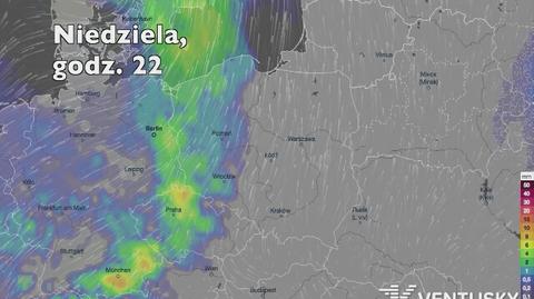 Prognozowane opady w najbliższych dniach (Ventusky.com) | wideo bez dźwięku