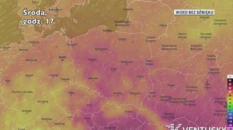 Temperatura w ciągu najbliższych pięciu dni (Ventusky.com) | wideo bez dźwięku