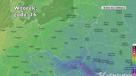 Prognozowana temperatura w kolejnych dniach (Ventusky.com)