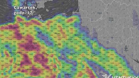 Potencjalny rozwój burz w ciągu najbliższych pięciu dni (Ventusky.com) | wideo bez dźwięku