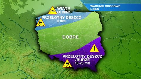 Warunki drogowe we wtorek 4.07