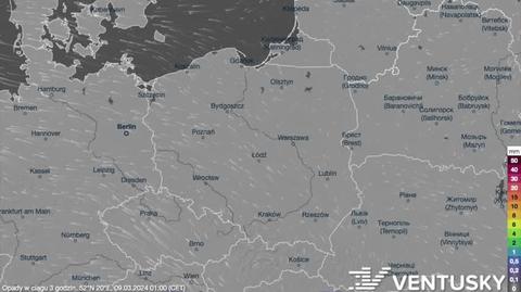 Prognozowane opady na kolejne dni