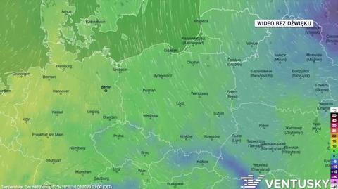 Prognozowana temperatura w dniach 18-22.03