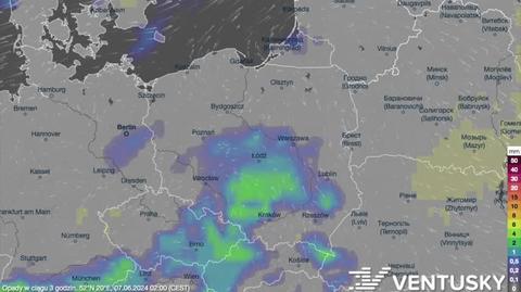 Prognozowane opady w kolejnych dniach