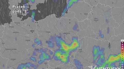 Rozkład opadów w najbliższych dniach (ventusky.com)