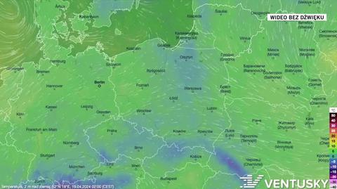 Prognoza temperatury na okres 19-23.04