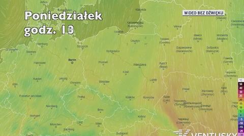 Prognozowana temperatura na najbliższe dni (Ventusky.com)