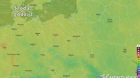 Temperatura w ciągu w kolejnych pięciu dni (Ventusky.com) (wideo bez dźwięku)