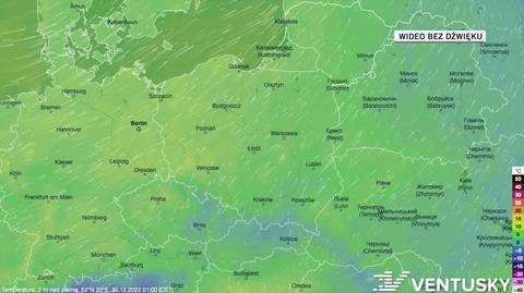 Prognoza temperatury w dniach 30.12-03.01