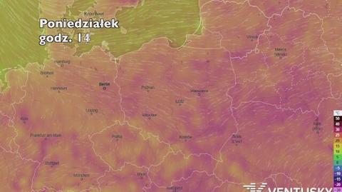 Temperatura w najbliższych dniach (ventusky.com | wideo bez dźwięku)