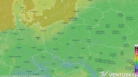 Prognozowana temperatura w kolejnych dniach