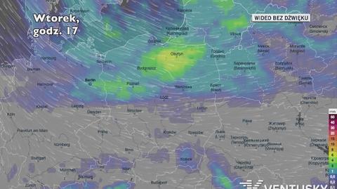 Prognozowane opady w najbliższych dniach (Ventusky.com) | wideo bez dźwięku