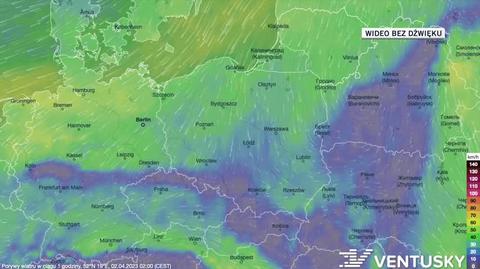 Prognozowane porywy wiatru w kolejnych dniach