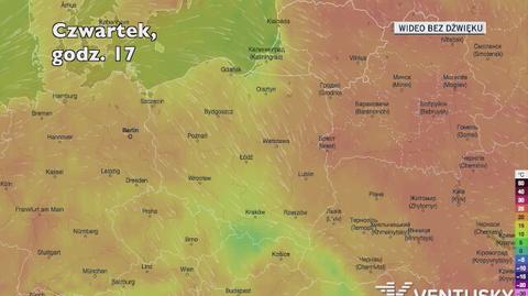 Temperatura w ciągu w kolejnych pięciu dni (Ventusky.com)