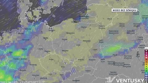 Prognozowane opady w dniach 22-26.12