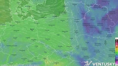 Prognozowana temperatura w kolejnych dniach (27-31.01)