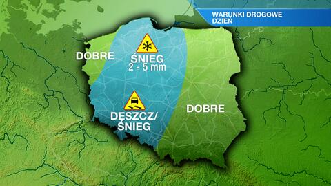 Warunki drogowe w poniedziałek