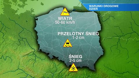 Warunki drogowe w poniedziałek 20.12