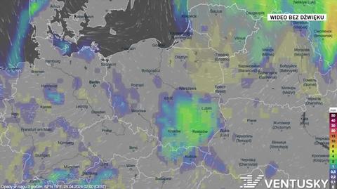 Prognoza opadów na okres 25-29.04