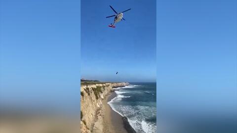 Kitesurfer uratowany z plaży w Kalifornii