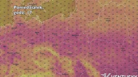 Temperatura w ciągu najbliższych pięciu dni (Ventusky.com) | wideo bez dźwięku