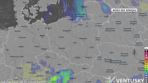 Prognoza opadów w dniach 01-05.09