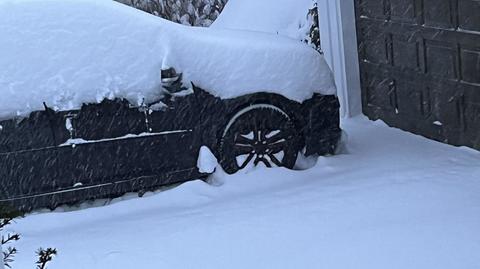 Miejscowość Saltnes w Norwegii zasypana śniegiem