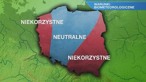 Warunki biometeorologiczne w poniedziałek