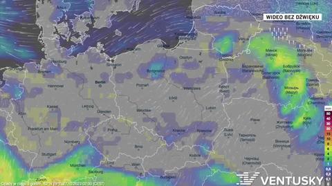 Prognozowane opady na kolejne dni