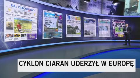 Zagraniczna prasa o orkanie Ciaran