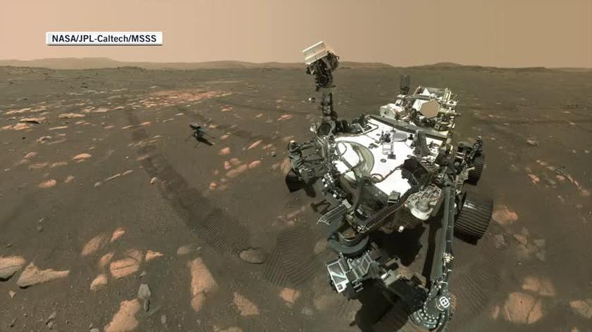 Film powstały z serii selfie Perseverance i Ingenuity (NASA/JPL-Caltech/MSSS)