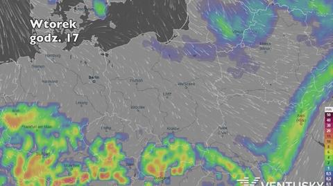 Opady w najbliższych dniach (ventusky.com | wideo bez dźwięku)