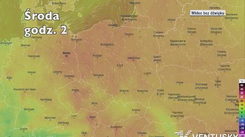 Prognozowana temperatura w najbliższych dniach (Ventusky.com)