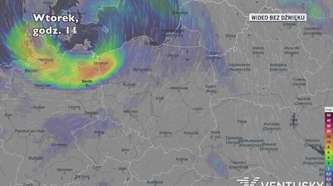 Prognozowane opady deszczu w ciągu pięciu dni (Ventusky.com)