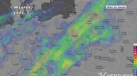 Prognozowane opady deszczu w najbliższych dniach (Ventusky.com)