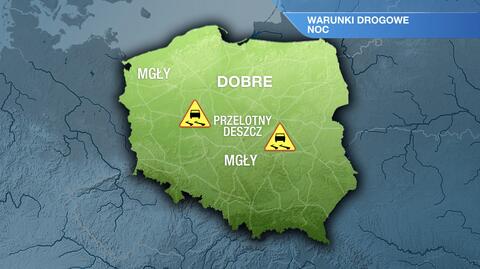 Warunki drogowe w nocy 25/26.09