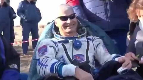 Lądowanie astronautów w Kazachstanie