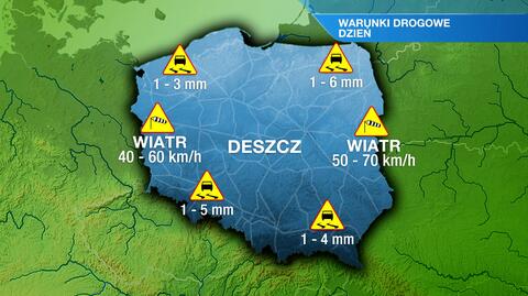 Warunki drogowe w niedzielę