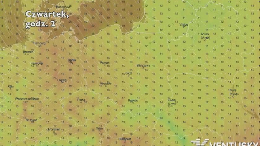 Temperatura w ciągu najbliższych pięciu dniu (Ventusky.com) | wideo bez dźwięku