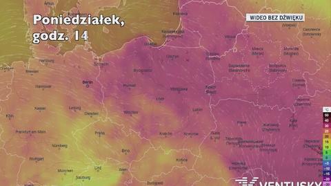 Temperatura w ciągu najbliższych dni (Ventusky.com)