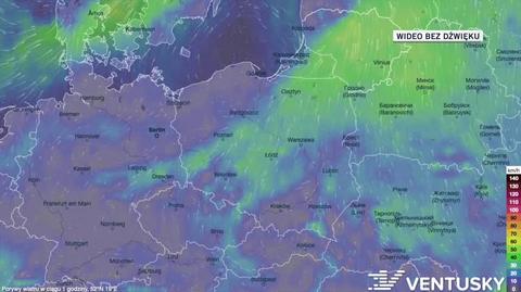 Prognozowane porywy wiatru w kolejnych dniach