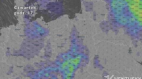 Potencjalny rozwój burz w ciągu najbliższych pięciu dni (Ventusky.com) | wideo bez dźwięku