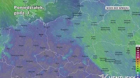 Prognozowane porywy wiatru w najbliższych dniach