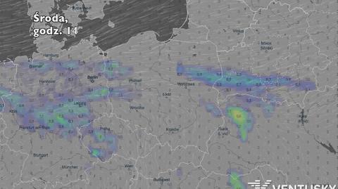 Opady deszczu w ciągu najbliższych pięciu dni (Ventusky.com)