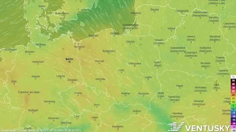 Prognozowana temperatura między 1 a 3 maja