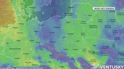 Prognozowane porywy wiatru w kolejnych dniach