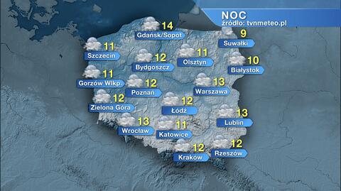 Prognoza pogody na noc 30/31.08