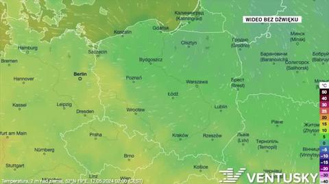 Prognozowana temperatura w kolejnych dniach