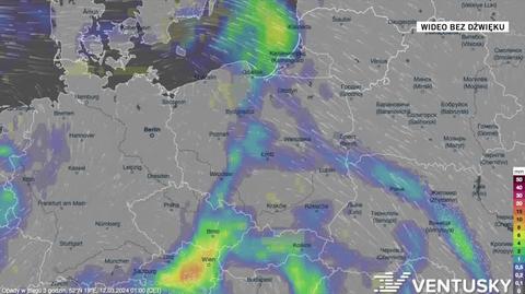 Prognozowane opady w kolejnych dniach