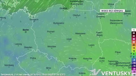 Prognozowana temperatura w kolejnych dniach